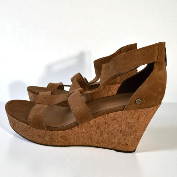 UGG Whitney Wedge Sandals – Tan Size 11 - Picture 1 of 6